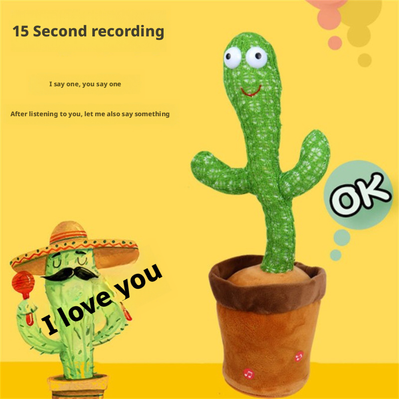 Dancing cactus, sand sculpture, electric plush toy that can twist, learn to speak, sing, and emit light 190