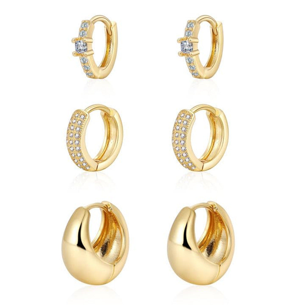 Coarse opening C earrings 14K gold-plated copper cartilage earrings 292