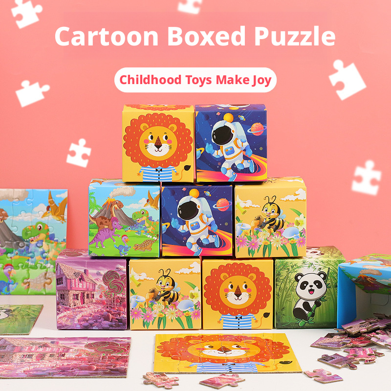 Cartoon Boxed Puzzle Set for Children Animal Cartoon Educational Flat Puzzle Set 030