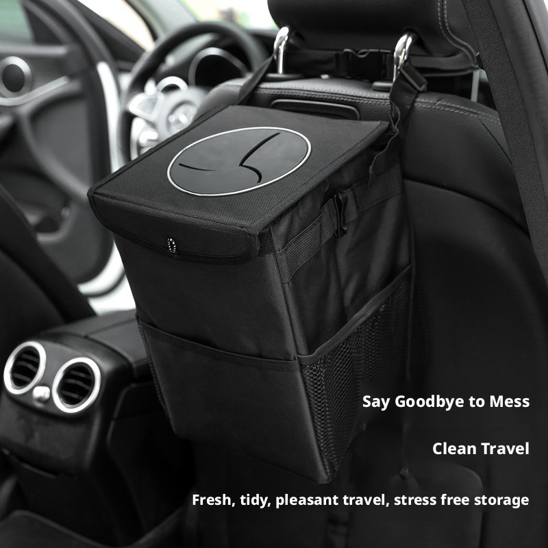 Car trash bin Oxford cloth multifunctional foldable hanging flip waterproof car storage bin 356