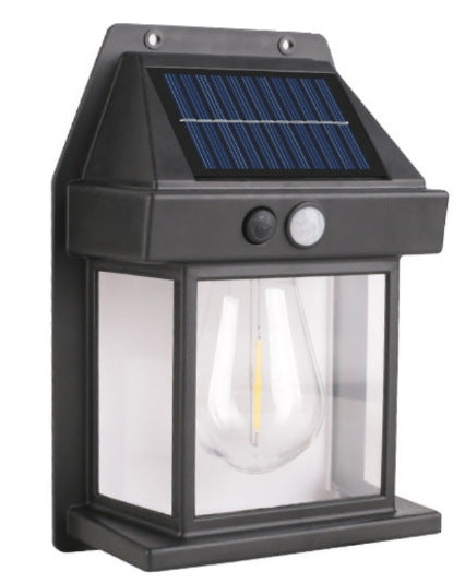 Solar tungsten filament lamp outdoor human body sensing courtyard wall lamp 039