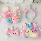 Gradient unicorn plush girl headband, blackout sleep mask 203