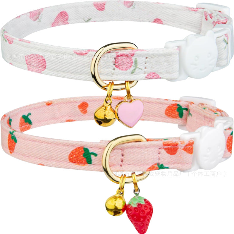 Cotton Cat Collar Comfortable, Breathable, Fashionable Pet Collar Noble, Elegant, Safe Buckle Neck 346
