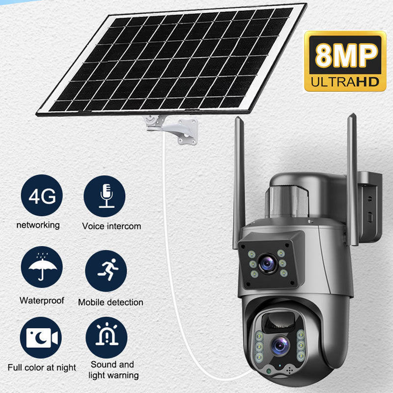 8MP Ultra Clear Solar Camera 4G Home Use 163