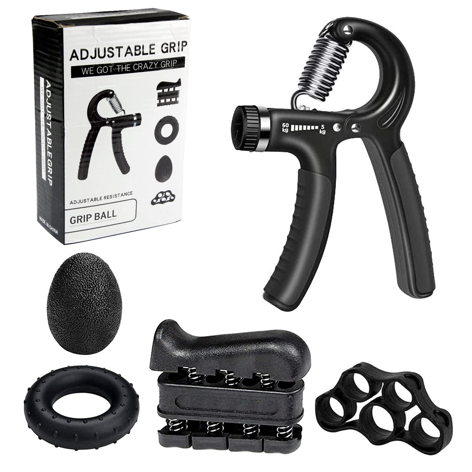 Adjustable Grip Trainer Set Hand Trainer Grip Ring Finger Trainer Combination 427
