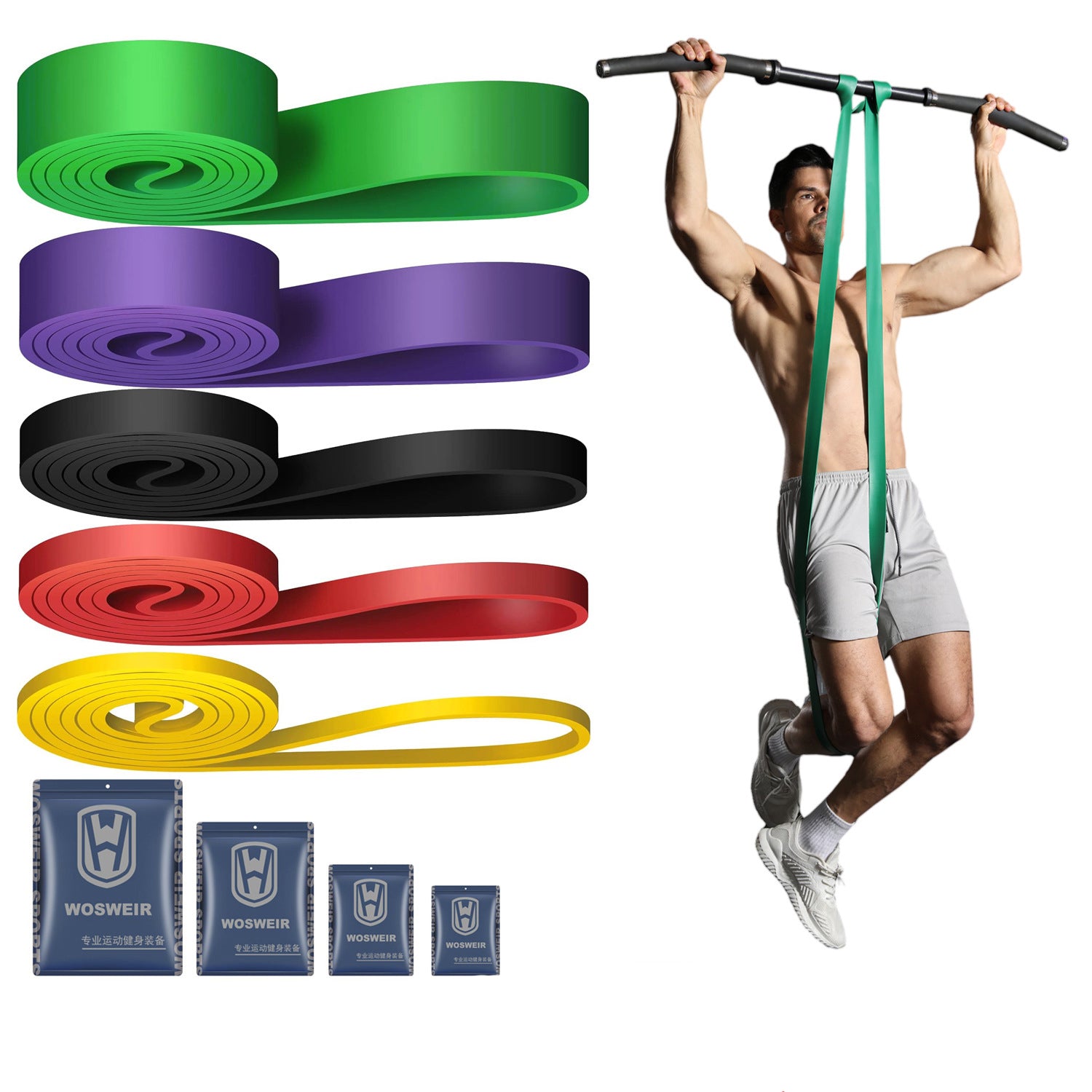 Fitness elastic band, pull-up resistance band, men's and women's yoga stretching auxiliary tension band 419
