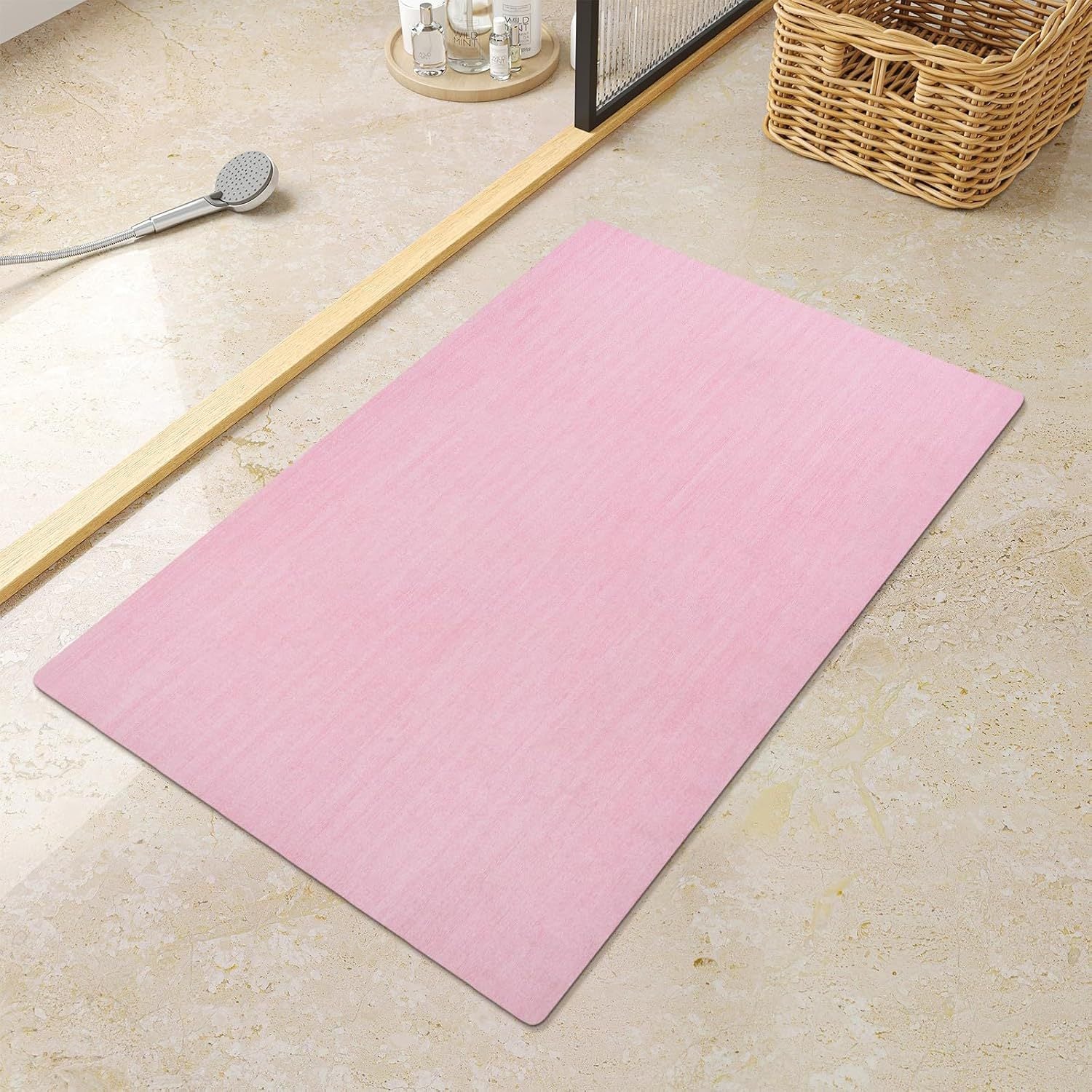 Soft diatomaceous earth absorbent mat  toilet door anti-slip quick-drying mat 018