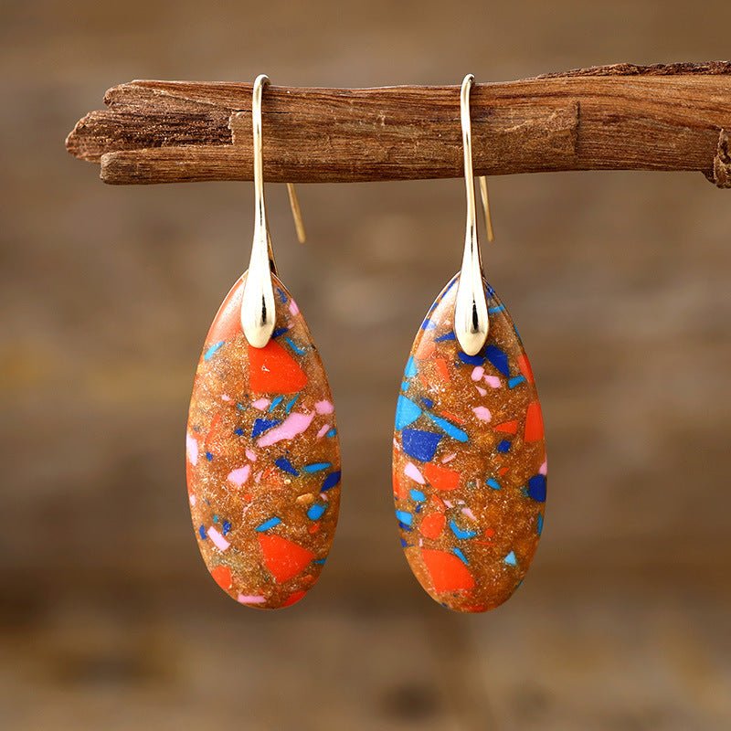 Bohemian Emperor Stone Droplet Pendant Earrings 275