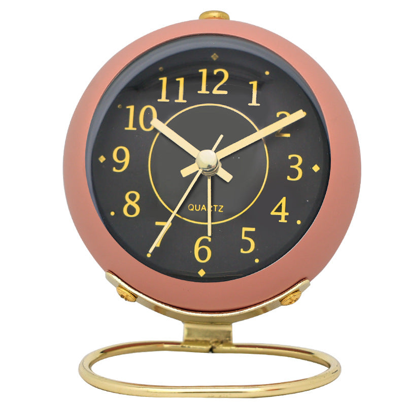Creative electronic desk clock, minimalist children's alarm clock, new desktop bedside, student silent night light pointer clock 590