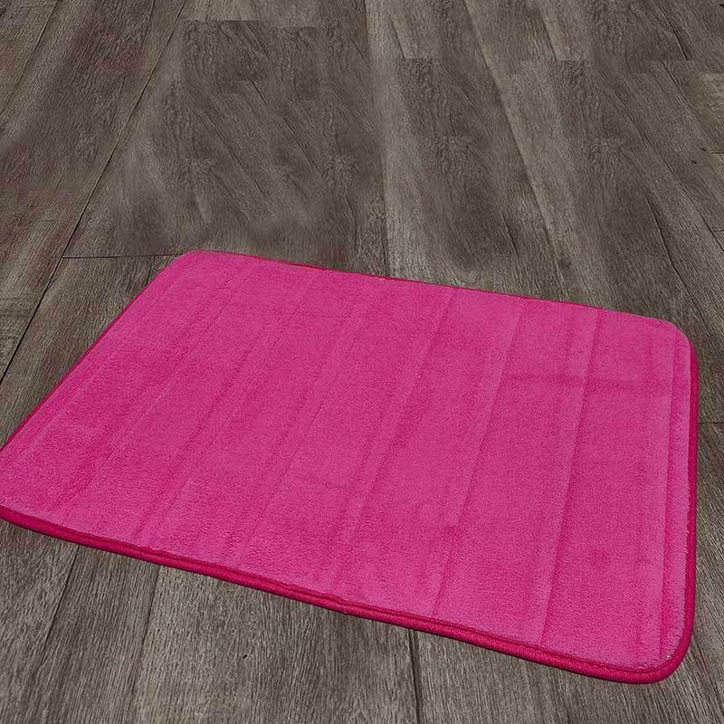 Striped seam coral fleece floor mat, anti slip and dirt resistant foot mat for bathroom and toilet 583