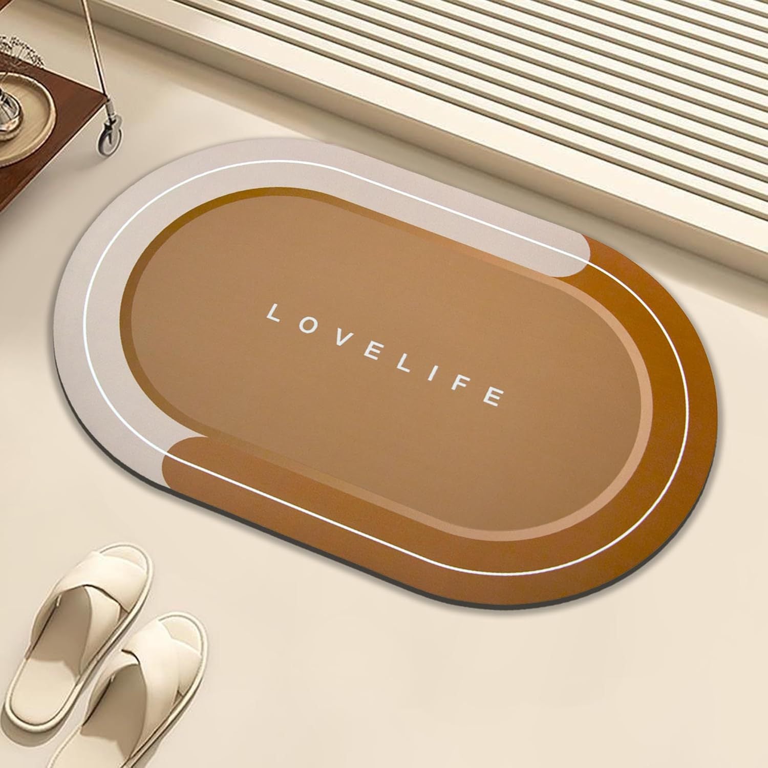 Soft diatomaceous earth absorbent mat  toilet door anti-slip quick-drying mat 018