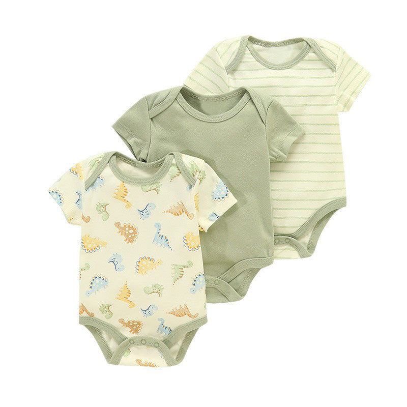 Cotton baby clothes three piece set fart clothes short sleeves summer 091