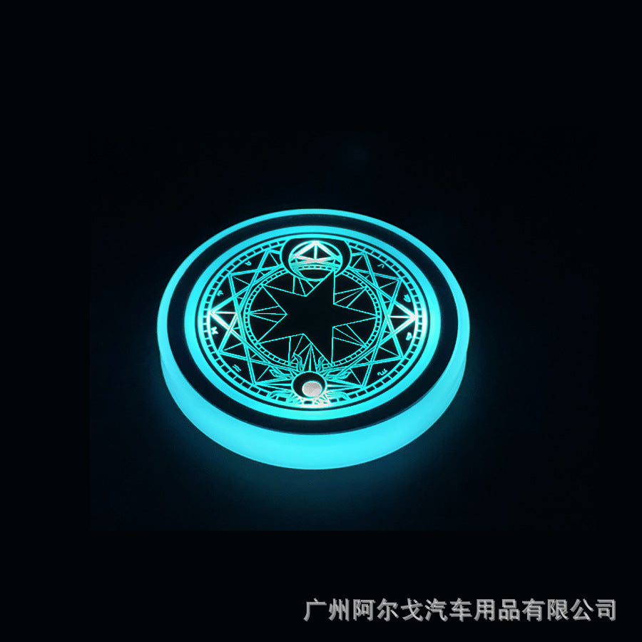 Car luminous coasters with single CE certification, popular car charging cup lights 558