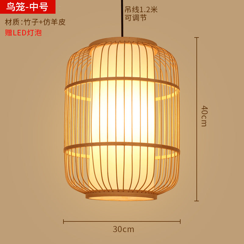Bamboo woven lanterns and pendant lights, new Chinese style, bamboo art lights for restaurants and shops, commercial use 599