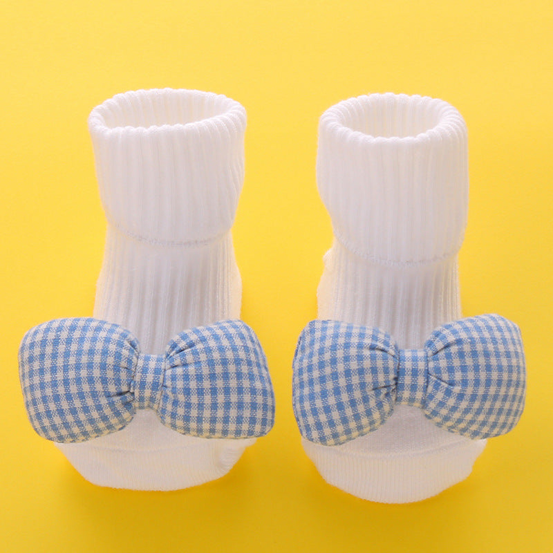 Newborn baby A-type cotton adhesive anti slip cartoon floor socks 075