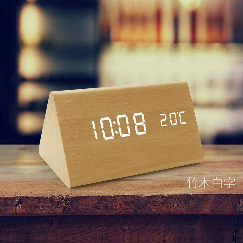 LED digital high-definition display alarm clock, children, students, elderly, lazy, study, voice controlled smart clock 587