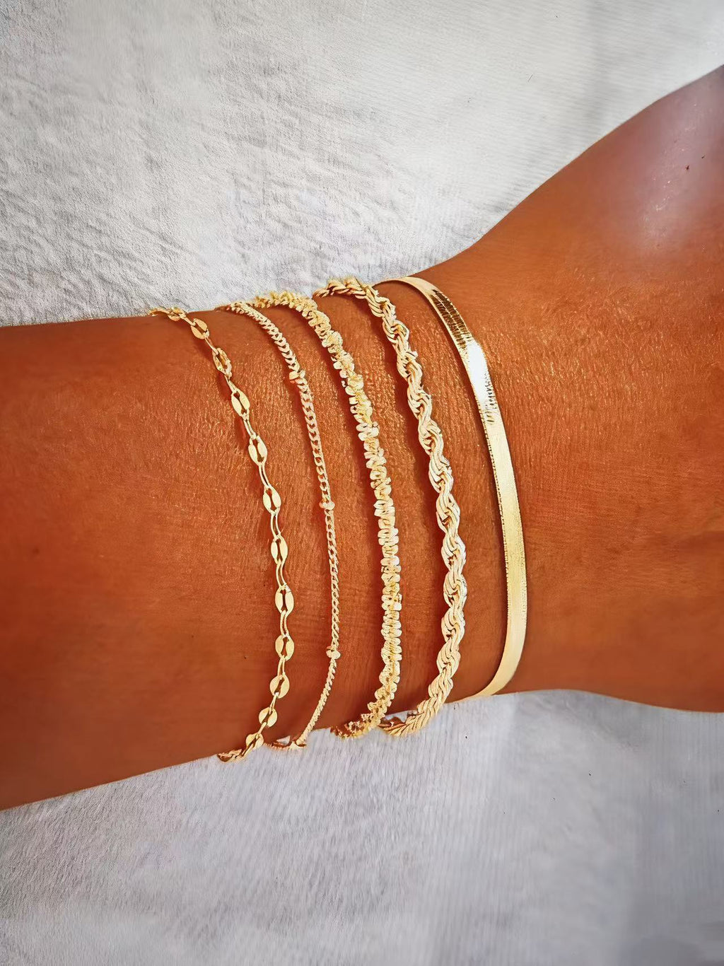 Fashionable explosive exquisite metal set bracelet 5-piece set 280