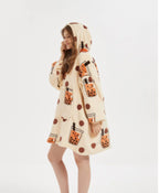 Warm winter TV blanket, lazy blanket, casual black and white cow leopard print hoodie, pajamas 200