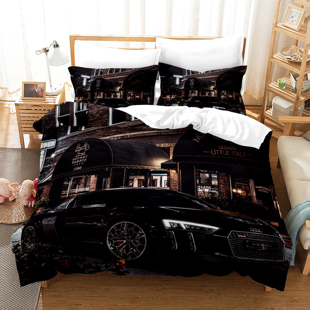 3D Sports Car Cross-Border Home Textiles Three-Piece Bedding Set Four-Piece Bedding Set 242