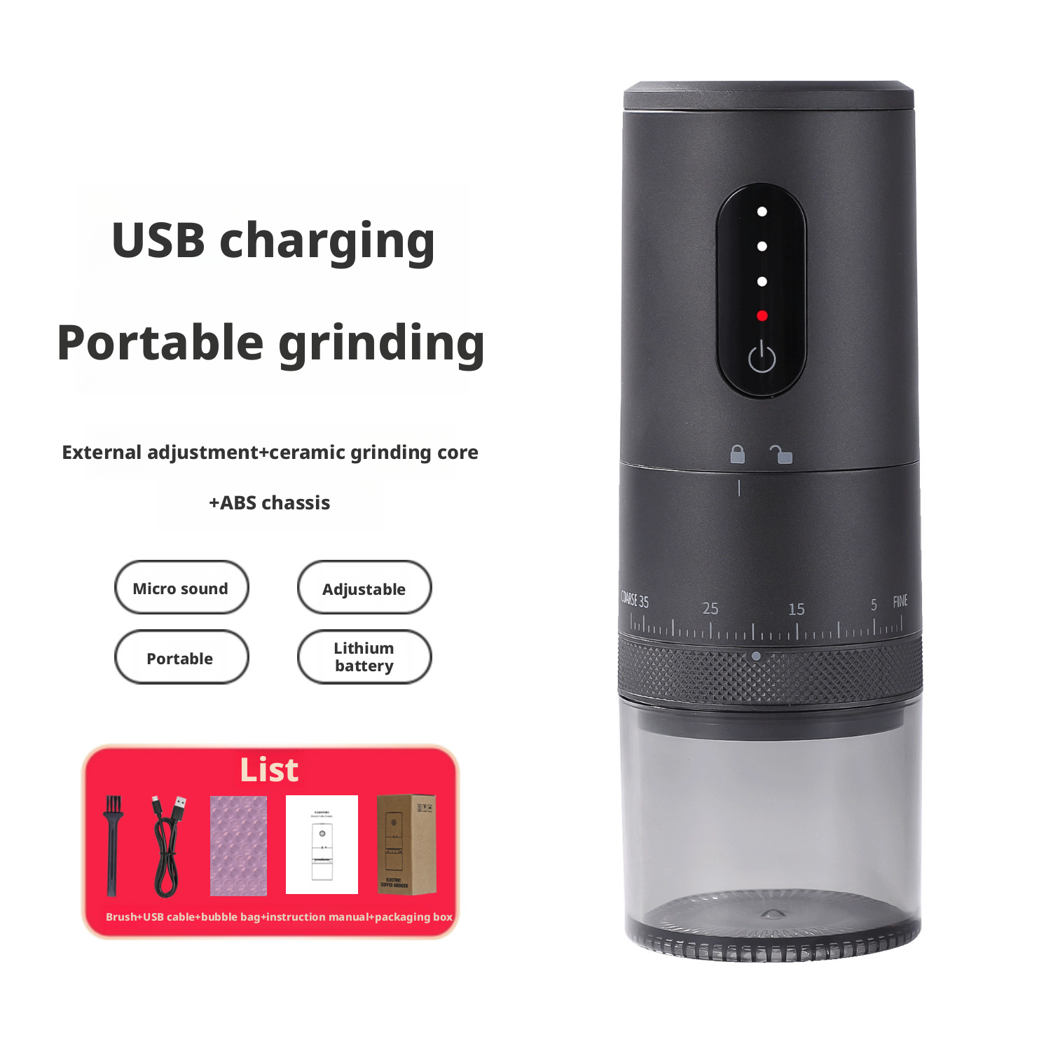 Coffee bean grinder, electric grinder, grinding machine 164