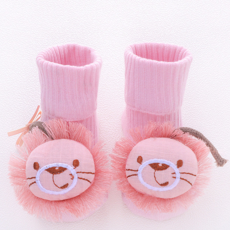 Newborn baby A-type cotton adhesive anti slip cartoon floor socks 075
