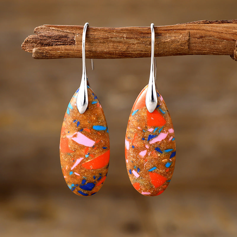 Bohemian Emperor Stone Droplet Pendant Earrings 275