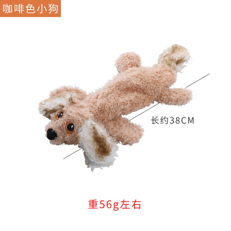 Leather shell animal plush toy interactive chew resistant dog toy 319