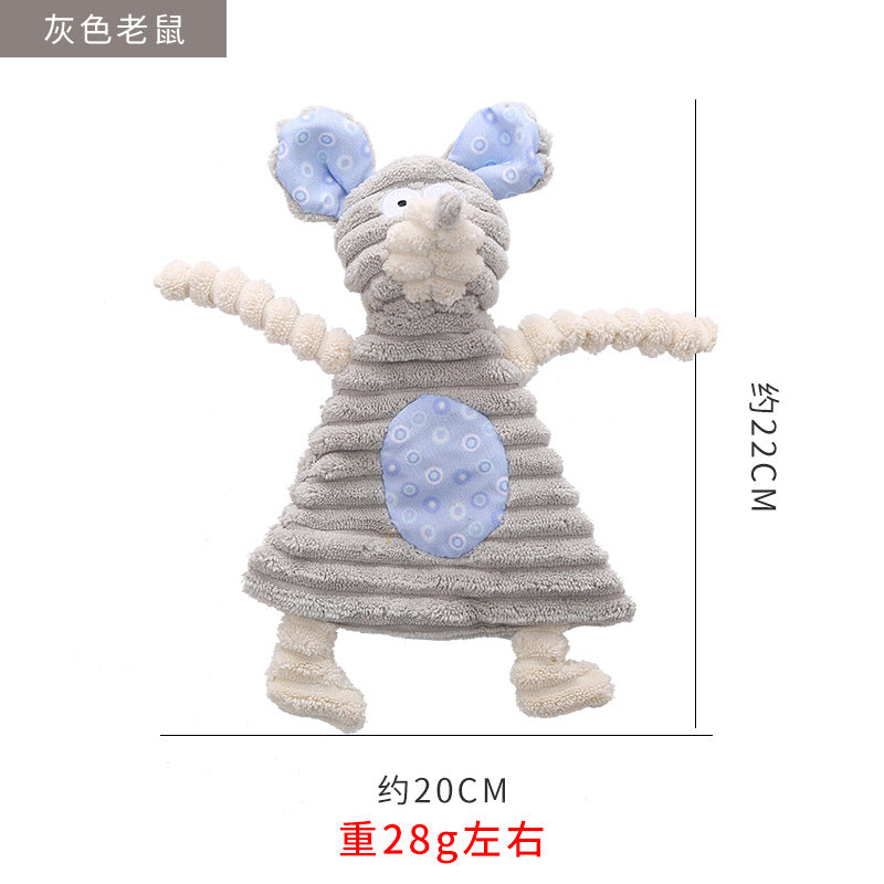 Leather shell animal plush toy interactive chew resistant dog toy 319