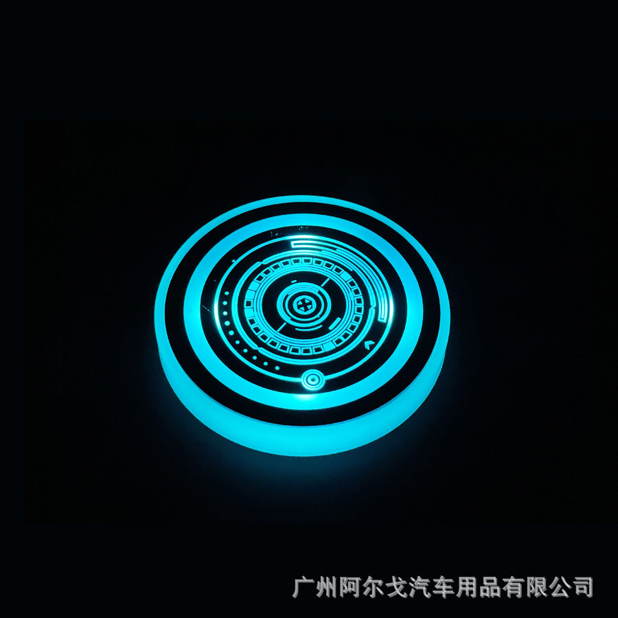 Car luminous coasters with single CE certification, popular car charging cup lights 558