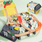 High speed rail wooden track car simulation electric train wooden small train toy package 206