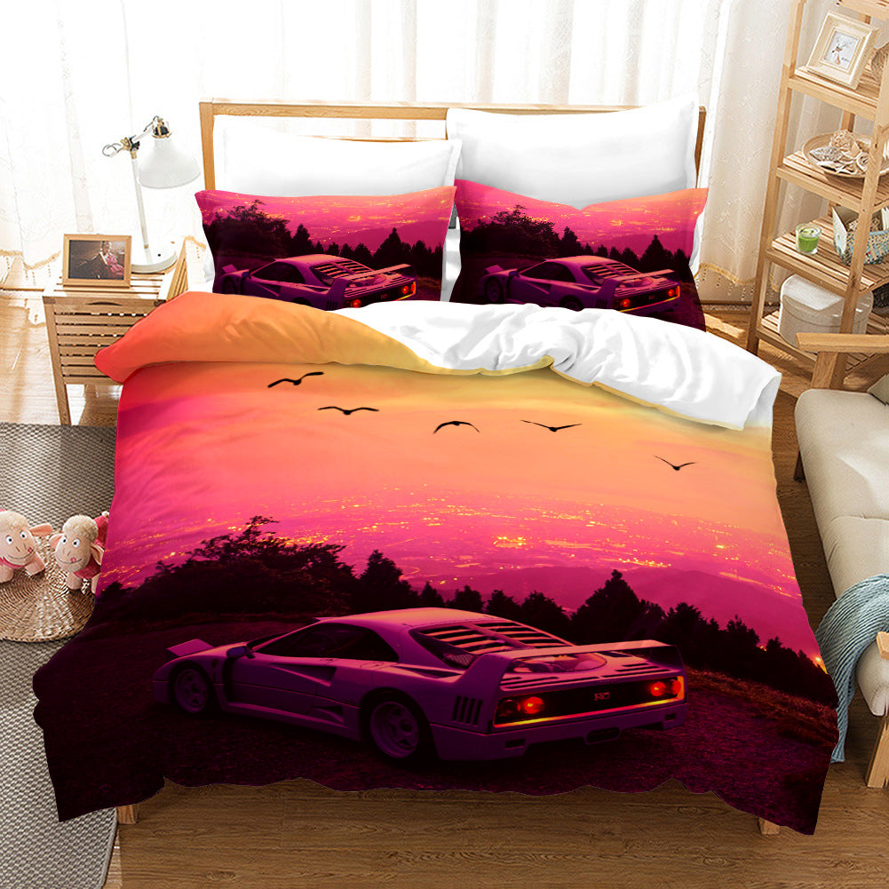 3D Sports Car Cross-Border Home Textiles Three-Piece Bedding Set Four-Piece Bedding Set 242