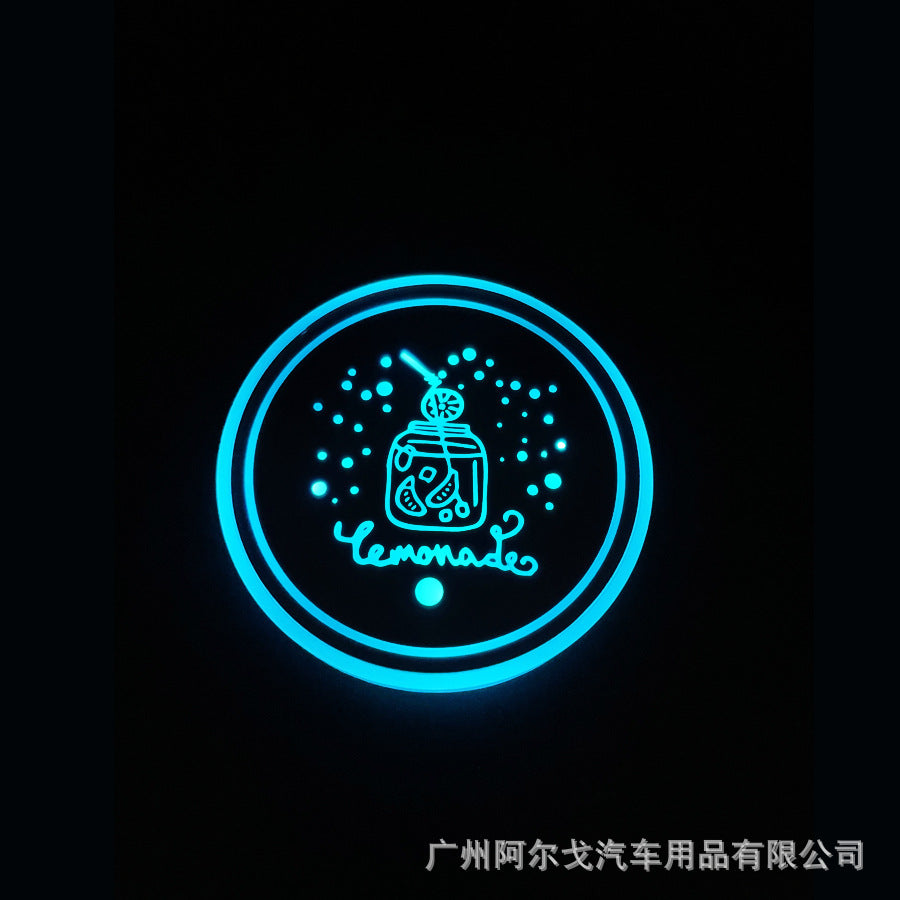 Car luminous coasters with single CE certification, popular car charging cup lights 558