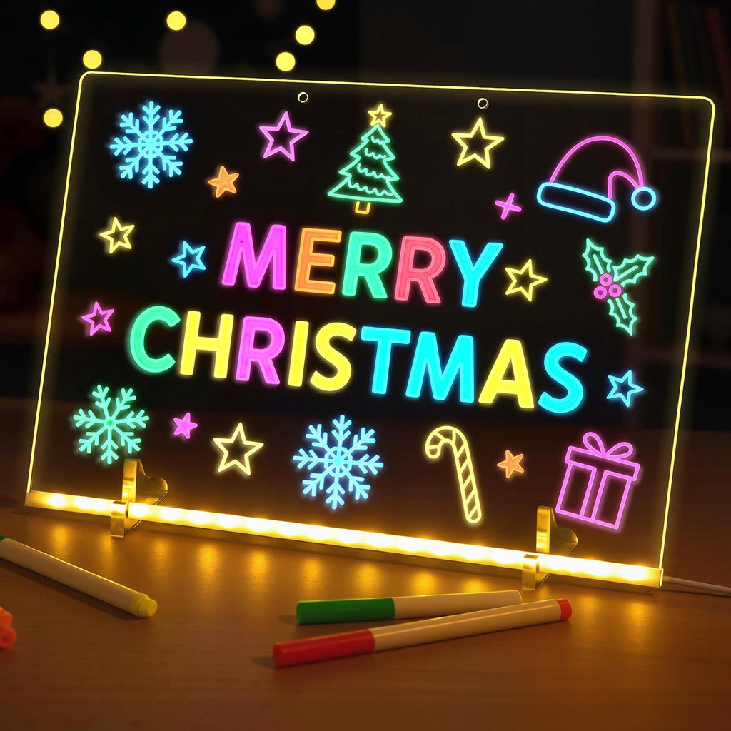 Glowing drawing board, children's toy, luminous fluorescence, magical DIY double-sided acrylic hand drawn board, girl's gift 568