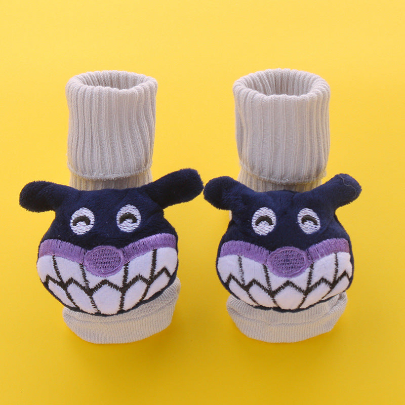Newborn baby A-type cotton adhesive anti slip cartoon floor socks 075