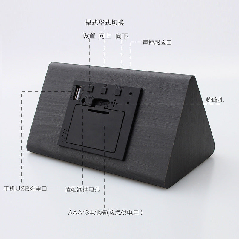 LED digital high-definition display alarm clock, children, students, elderly, lazy, study, voice controlled smart clock 587