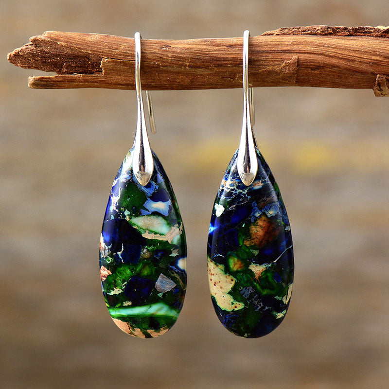 Bohemian Emperor Stone Droplet Pendant Earrings 275