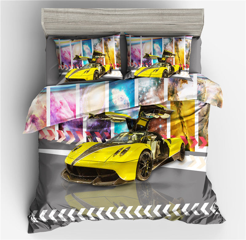 3D Sports Car Cross-Border Home Textiles Three-Piece Bedding Set Four-Piece Bedding Set 242