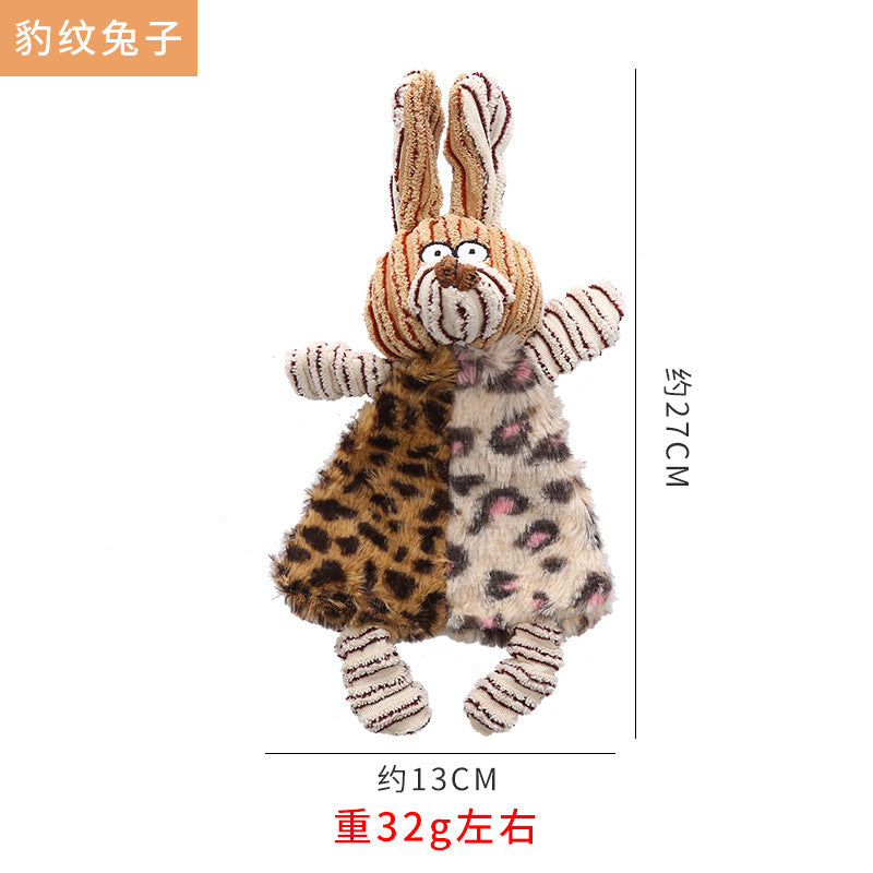 Leather shell animal plush toy interactive chew resistant dog toy 319
