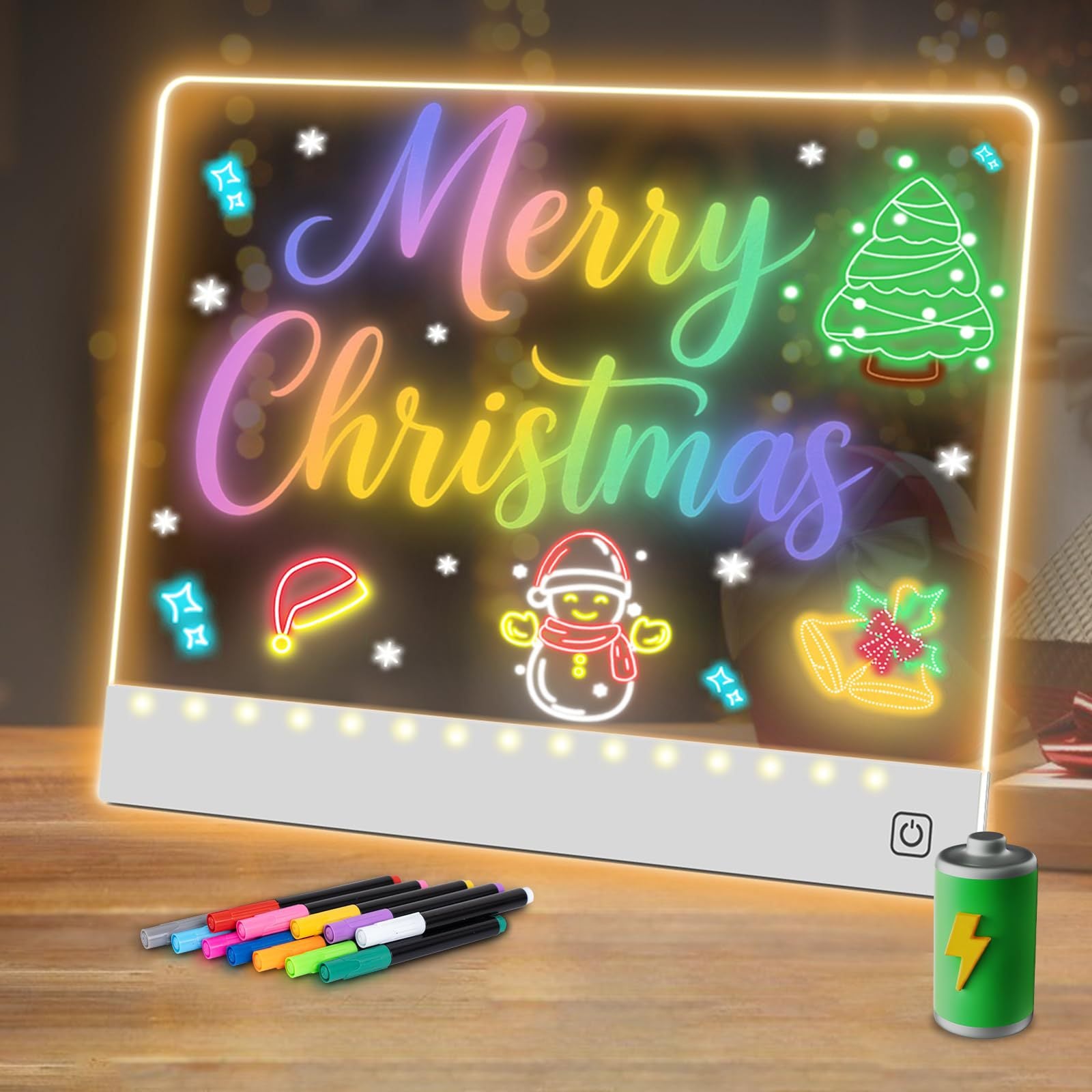 Glowing drawing board, children's toy, luminous fluorescence, magical DIY double-sided acrylic hand drawn board, girl's gift 568
