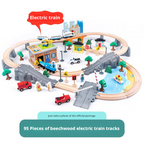 High speed rail wooden track car simulation electric train wooden small train toy package 206
