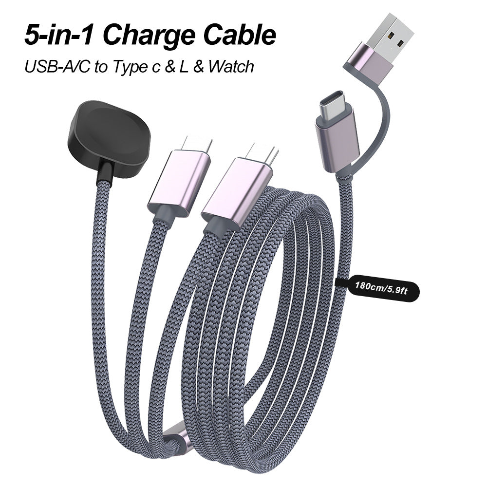 Multi functional two to three 60W fast charging data cable watch magnetic charging 363