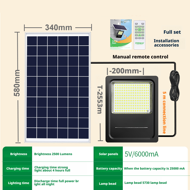 Solar powered floodlights and LED outdoor camping in the courtyard 040