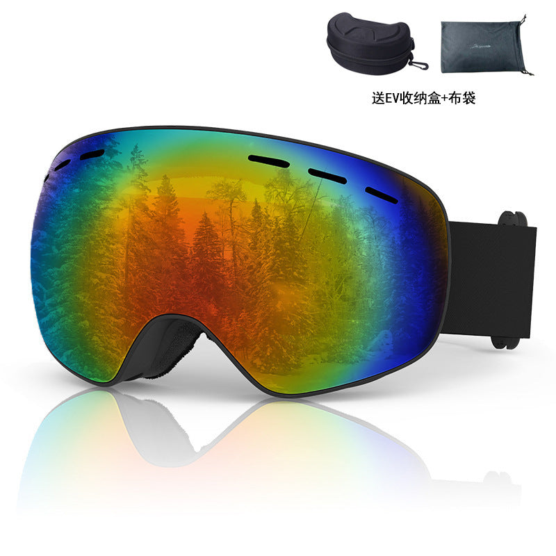 Spherical ski goggles, men's and women's, double-layer anti-fog ski goggles, outdoor cylindrical ski goggles 523