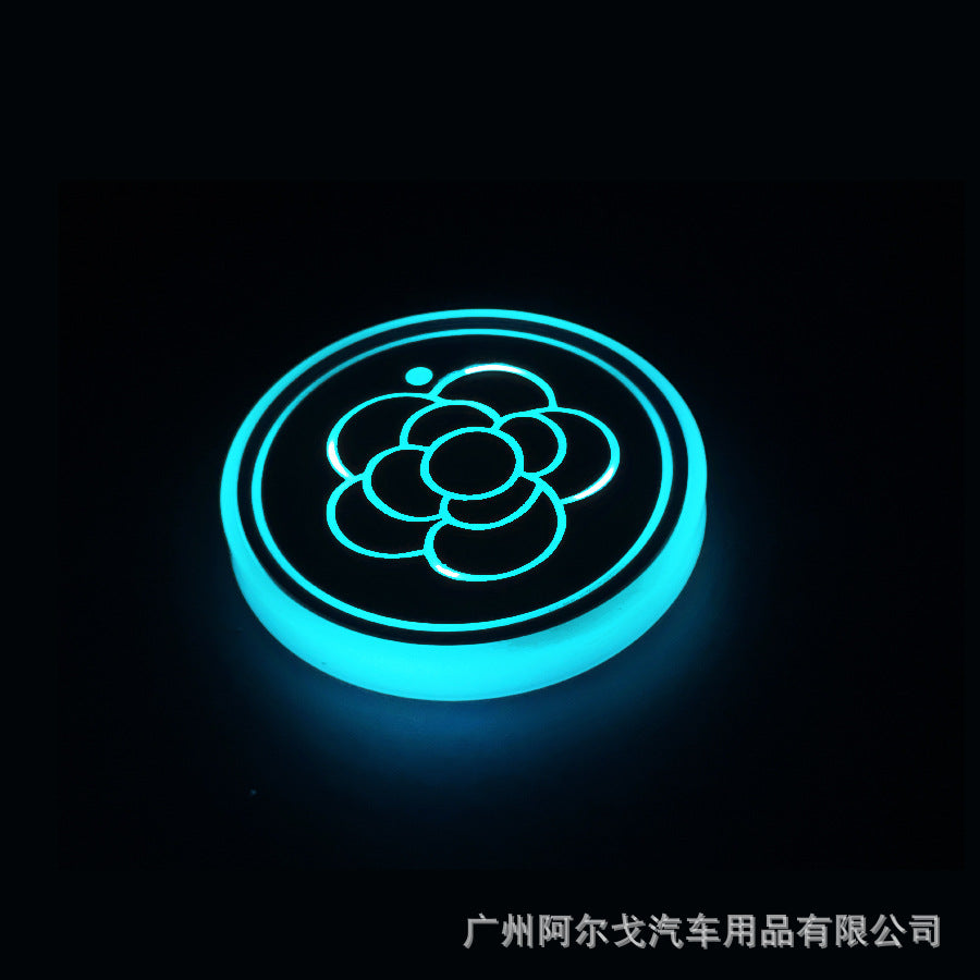 Car luminous coasters with single CE certification, popular car charging cup lights 558