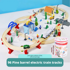 High speed rail wooden track car simulation electric train wooden small train toy package 206