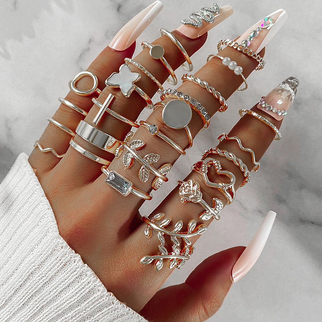 Electrophoretic Black Butterfly Diamond Set Ring Pearl Ring 289