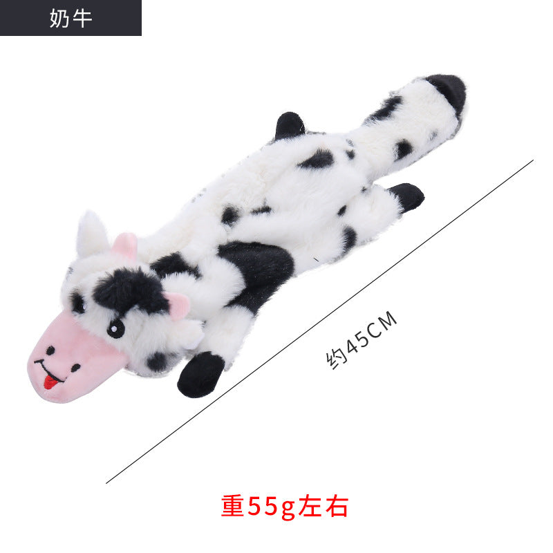 Leather shell animal plush toy interactive chew resistant dog toy 319