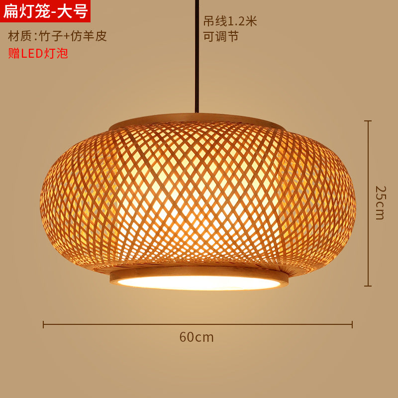 Bamboo woven lanterns and pendant lights, new Chinese style, bamboo art lights for restaurants and shops, commercial use 599