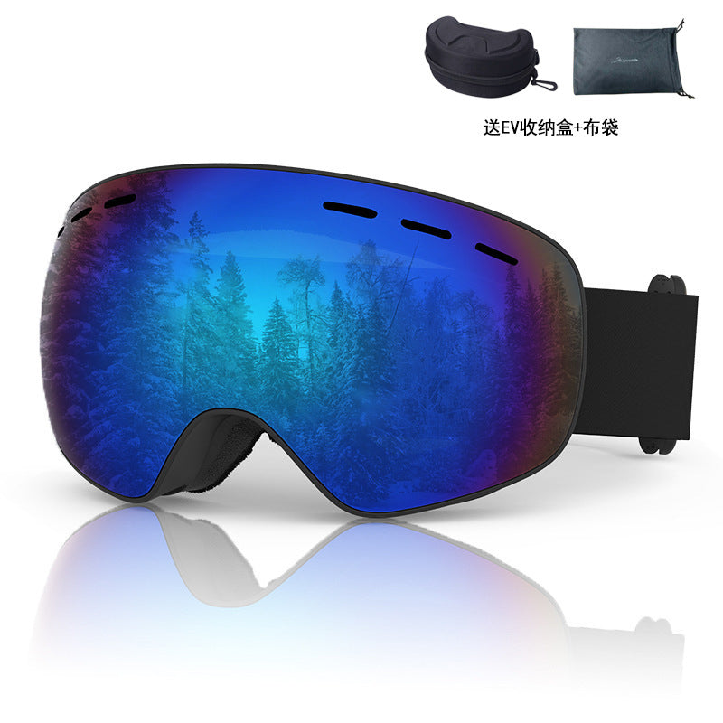 Spherical ski goggles, men's and women's, double-layer anti-fog ski goggles, outdoor cylindrical ski goggles 523