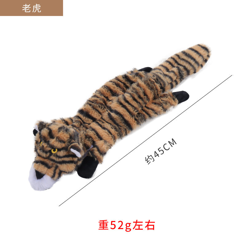 Leather shell animal plush toy interactive chew resistant dog toy 319